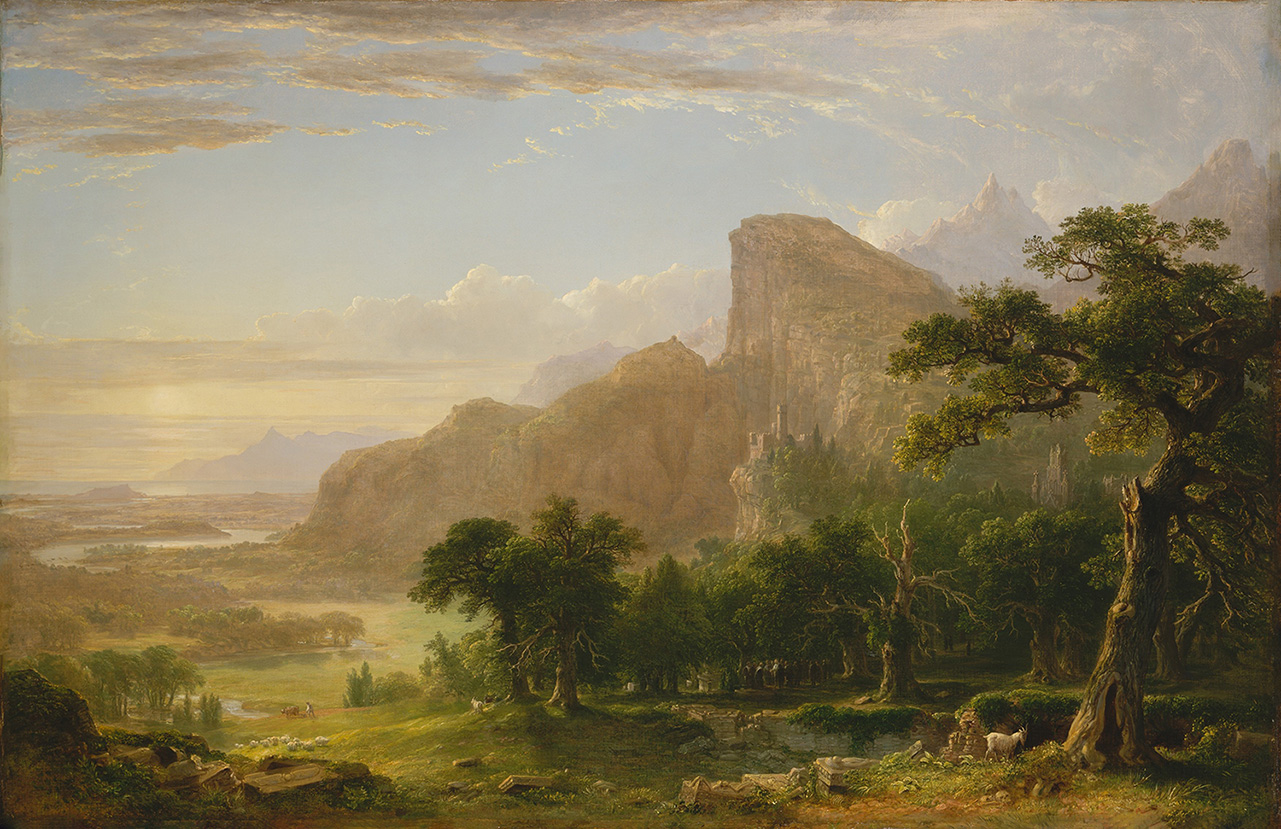 Landscape Scene From Thanatopsis Asher Brown Durand Mountain Oil Paintings